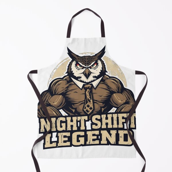 Item preview, Night Shift Legend - Funny Workaholic Owl Mascot designed and sold by ShirtHatch.