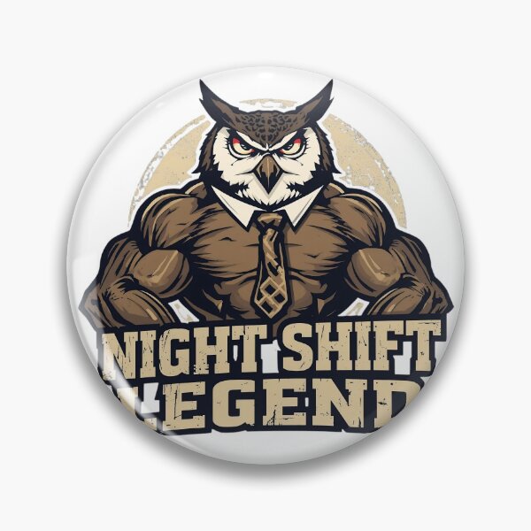 Item preview, Night Shift Legend - Funny Workaholic Owl Mascot designed and sold by ShirtHatch.