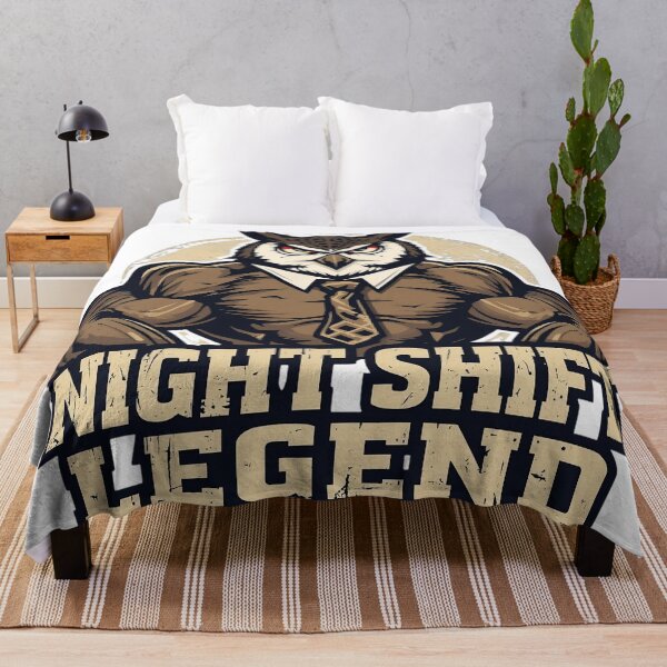Item preview, Night Shift Legend - Funny Workaholic Owl Mascot designed and sold by ShirtHatch.