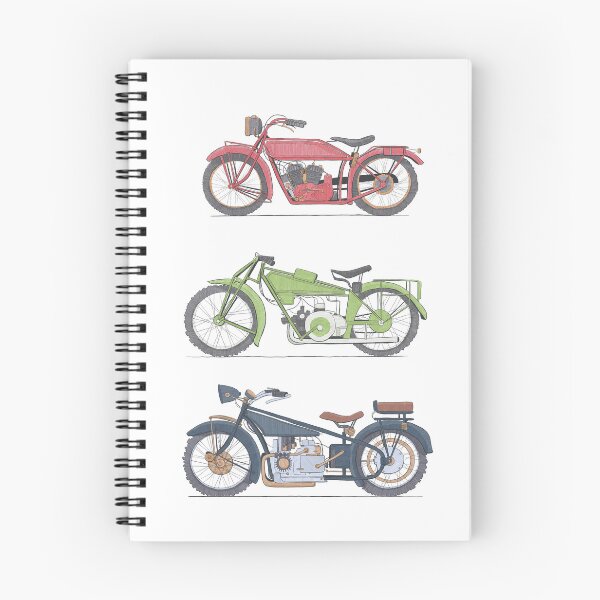 Item preview, Tres motocicletas clásicas de los años 20 – Ilustración a tinta y lápiz designed and sold by The A-Press.