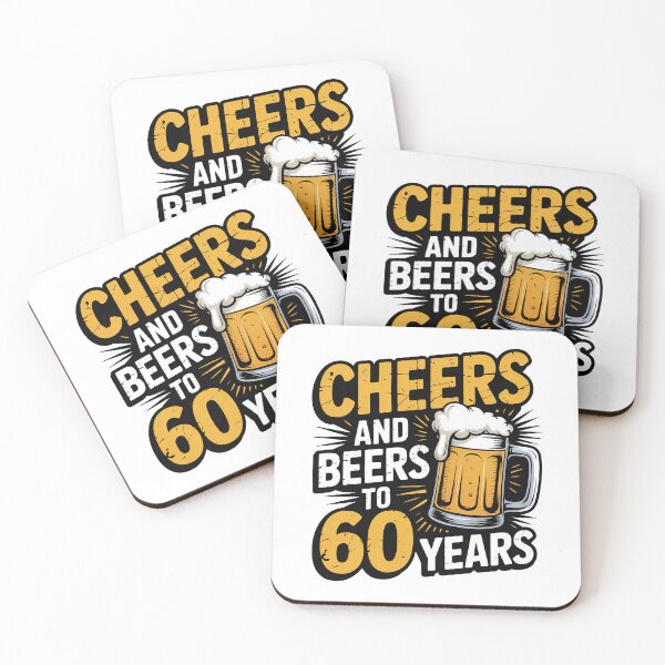 Item preview, Cheers And Beers To 60 Years 60th Birthday Gift, Retro vintage designed and sold by graphic-genie.