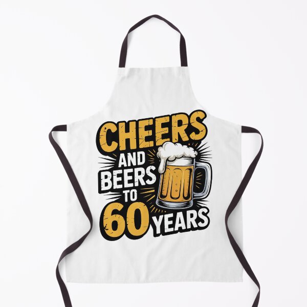 Item preview, Cheers And Beers To 60 Years 60th Birthday Gift, Retro vintage designed and sold by graphic-genie.