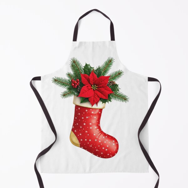 Item preview, Festive Red Christmas Stocking Illustration with Poinsettia, Holly & Greenery | Holiday Decoration Art | Seasonal Clipart designed and sold by PixelVibe782.