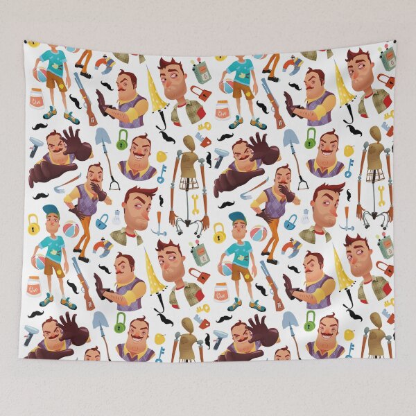 Item preview, Hello Neighbor, colorful comic pattern designed and sold by Mauswohn.