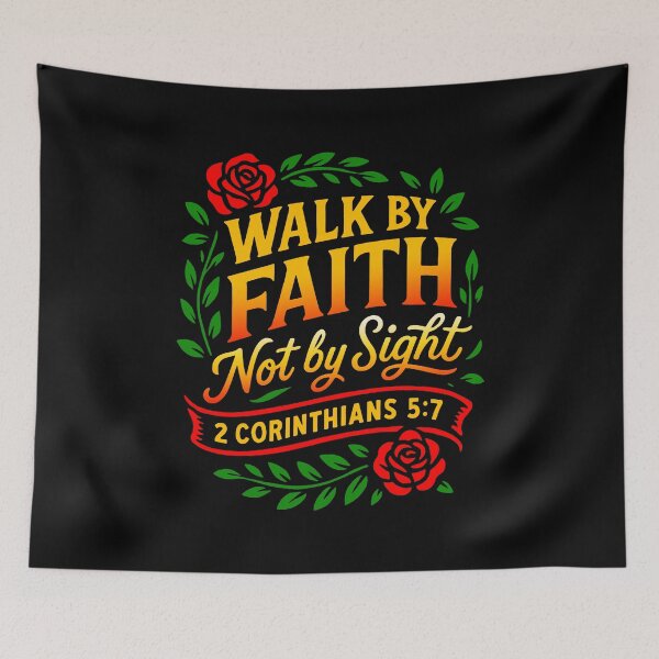 Item preview, 2 Corinthians 5:7 For We Walk By Faith Not By Sight designed and sold by plushism.