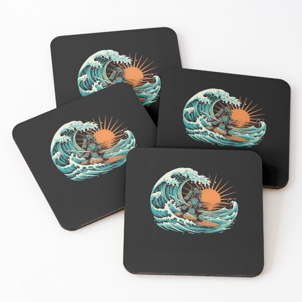 Item preview, Cat Samurai Surfing Japanese Wave Japan  designed and sold by merlinnears.
