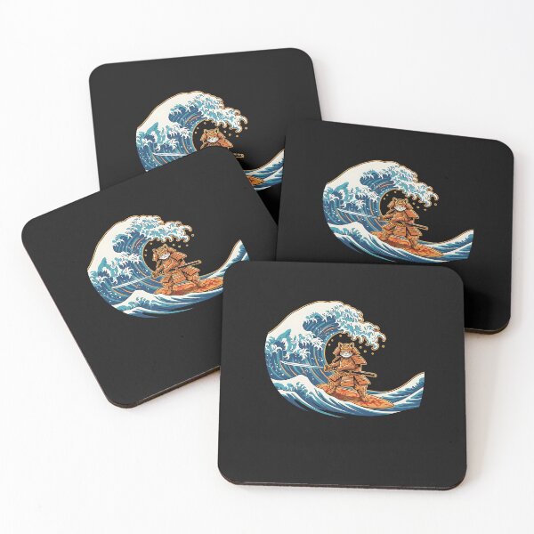Item preview, Cat Samurai Surfing Japanese Wave Japan designed and sold by merlinnears.