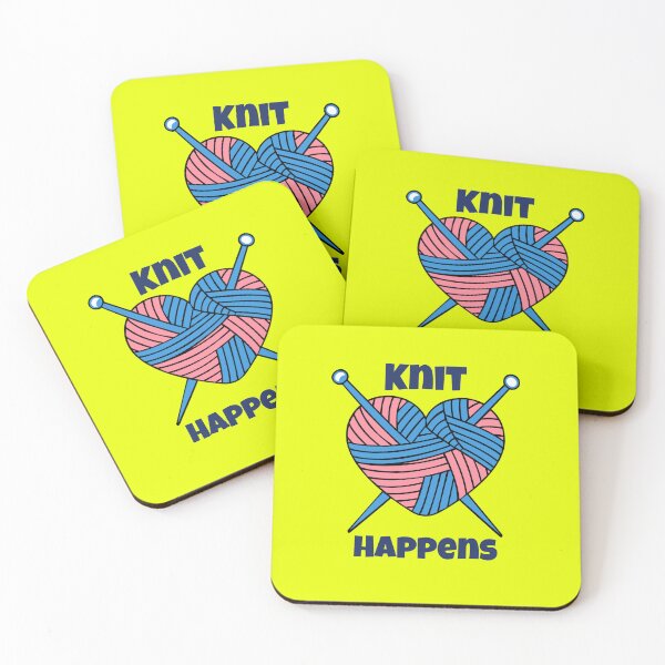 Item preview, Knit Happens Funny Knitting Heart Design – Cute Yarn Lover Gift for Crafters designed and sold by socozora.
