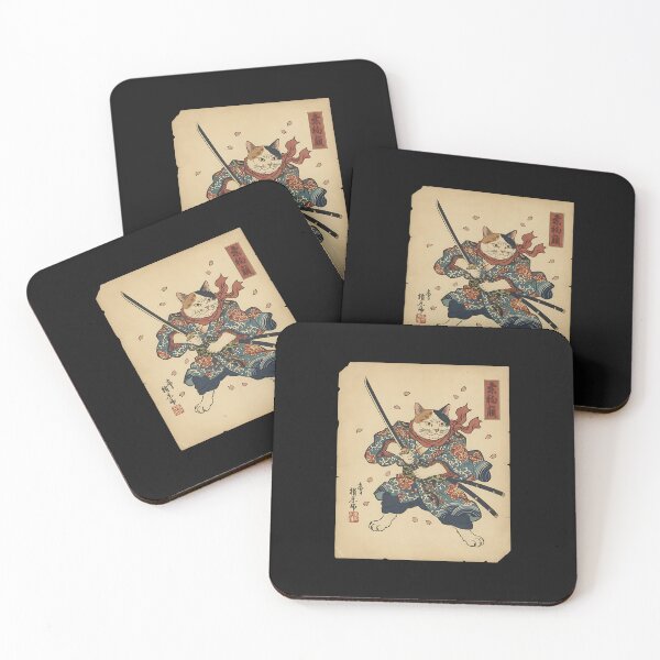Item preview, Cat Samurai Vintage Ukiyo-E Warrior Art Japanese Anime Manga  designed and sold by merlinnears.