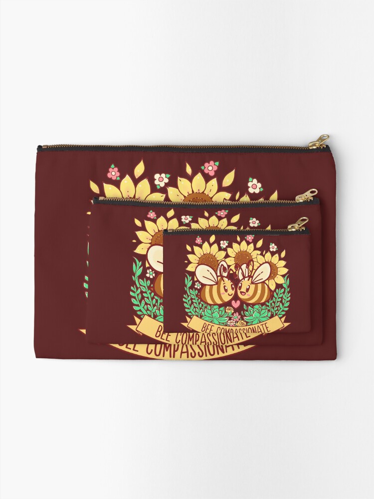 Alternate view of Bee Compassionate - Save the Bees Zipper Pouch