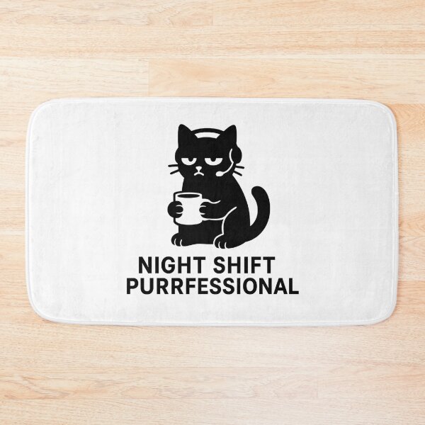 Item preview, Night Shift Purrfessional - Black Cat designed and sold by CraftedHome.