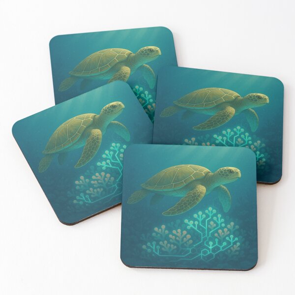 Item preview, The Coral Circuit Turtle – Harmony Beneath the Waves designed and sold by GeoWild Designs.