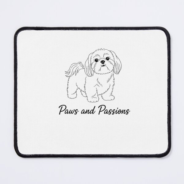 Aperçu de l'œuvre Dessin minimaliste de Shih Tzu au trait créée et vendue par PawsAndPassions.
