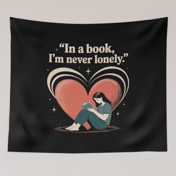 Artikelvorschau, Bookworm Heart Hug Soft Serif Quote Rose Ivory Teal entworfen und verkauft von Idarmotar.