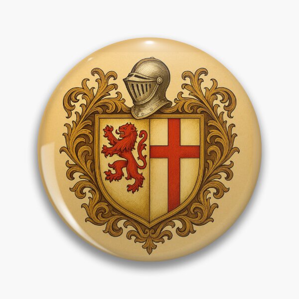 Item preview, British Heraldic Crest - Lion & Saint George Cross Badge designed and sold by Myra365Art.
