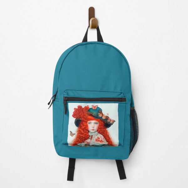 Item preview, Vintage Victorian Red-haired Girl In Big Hat With Butterflies designed and sold by LanaGustavsson.