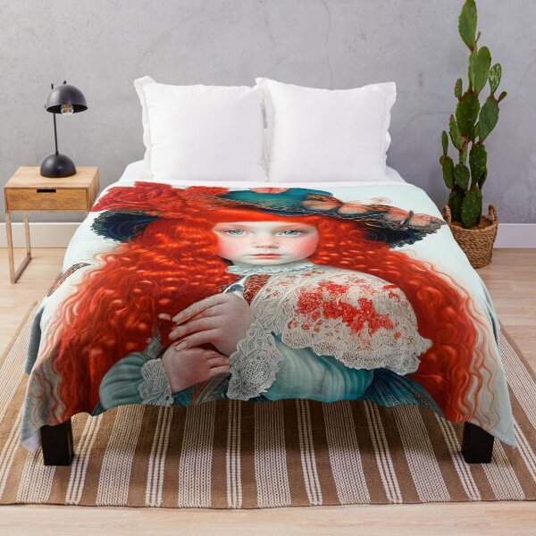 Item preview, Vintage Victorian Red-haired Girl In Big Hat With Butterflies designed and sold by LanaGustavsson.