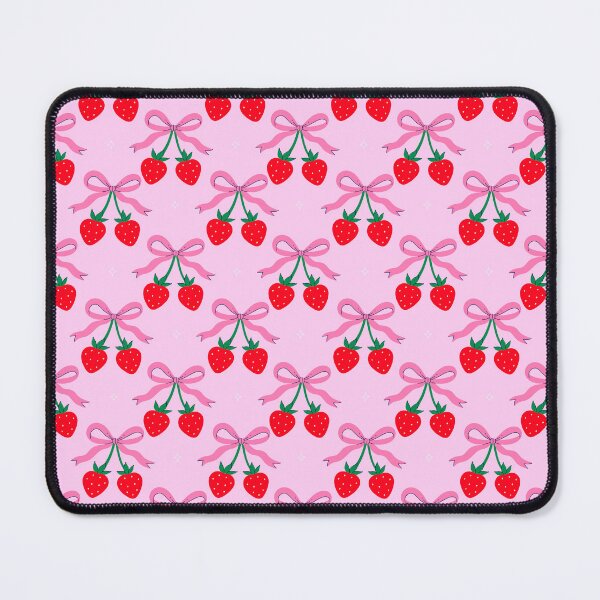 Item preview, pattern with strawberries and bows designed and sold by burbura.