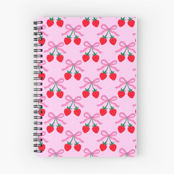 Item preview, pattern with strawberries and bows designed and sold by burbura.