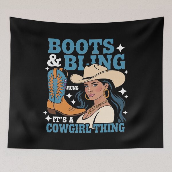 Item preview, Boots & Bling It's A Cowgirl Thing - Black Cowgirl Western designed and sold by Idarmotar.