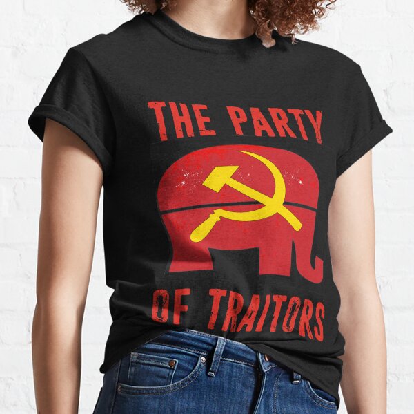 Republicans Party of Traitors Red Elephant Hammer and Sickle Russia  Classic T-Shirt