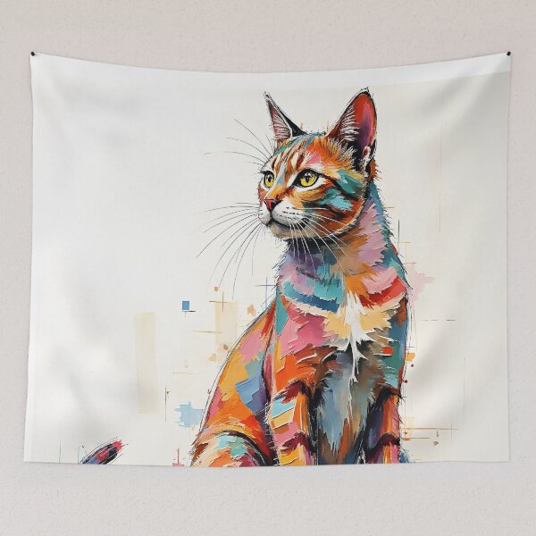 Item preview, Water Color Painting of a Modern Cat designed and sold by Huskyyy Designs.