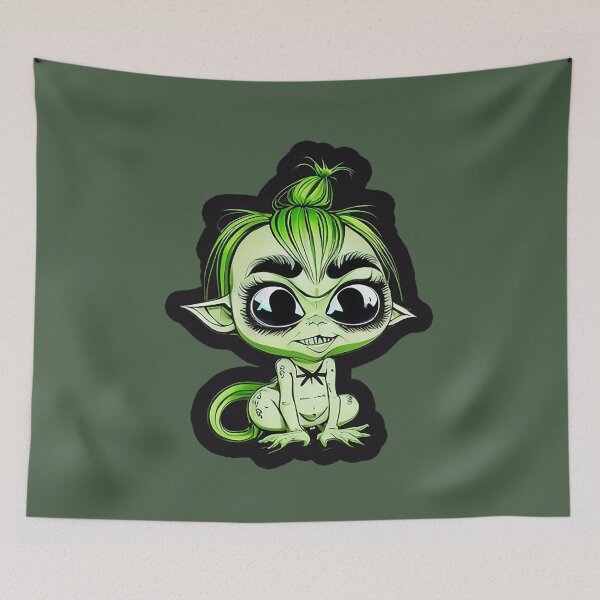 Item preview, Cute Green Goblin Baby – Creepy Cute Halloween Monster Sticker designed and sold by JaaGo PopLab.