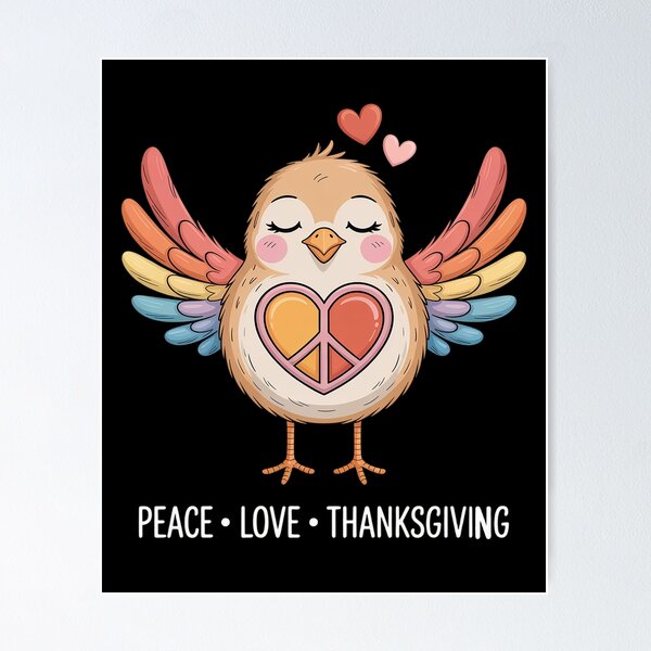 Item preview, Thanksgiving Peace Love Thankfull Fall Autumn Women Kids Men designed and sold by VladoZork.