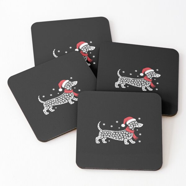 Item preview, Christmas Dachshund Paw Print Shirt – Cute Wiener Dog in Santa Hat and Scarf designed and sold by lorvenson.