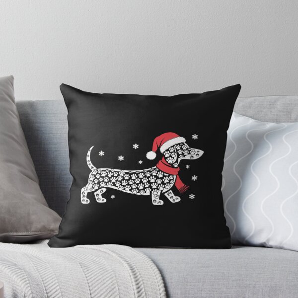 Item preview, Christmas Dachshund Paw Print Shirt – Cute Wiener Dog in Santa Hat and Scarf designed and sold by lorvenson.