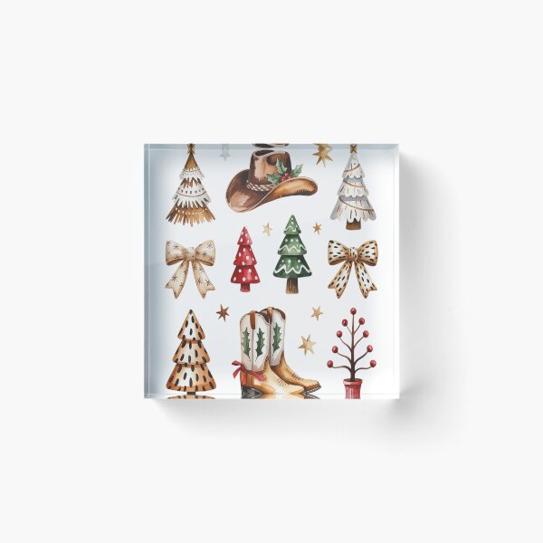 Item preview, Cowboy Boots Hat Christmas trees Cow Bows designed and sold by VladoZork.
