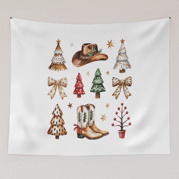 Item preview, Cowboy Boots Hat Christmas trees Cow Bows designed and sold by VladoZork.