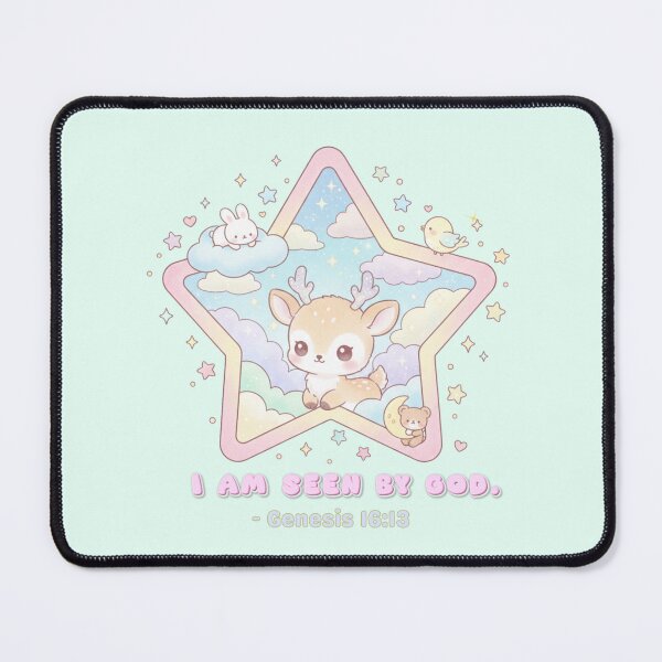 Item preview, Kawaii Deer – "I Am Seen by God” Genesis 16:13 | Christian Mental Health & Positivity Design designed and sold by AmenAlways.