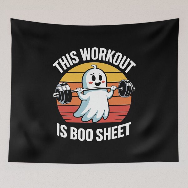 Item preview, This Workout Is Boo Sheet Halloween Boo Gym Ghost  designed and sold by NeomiStoreSS.