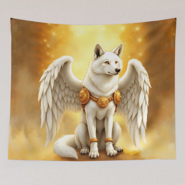Item preview, Keeper of the Dawn – The White Winged Wolf. designed and sold by nicky2342.