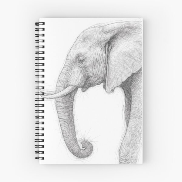 Item preview, Black and White Elephant Pencil Sketch designed and sold by Leon Woods Pencil Art.