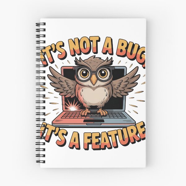Item preview, Funny Owl Tech T-Shirt – It's Not a Bug It's a Feature designed and sold by ShirtHatch.