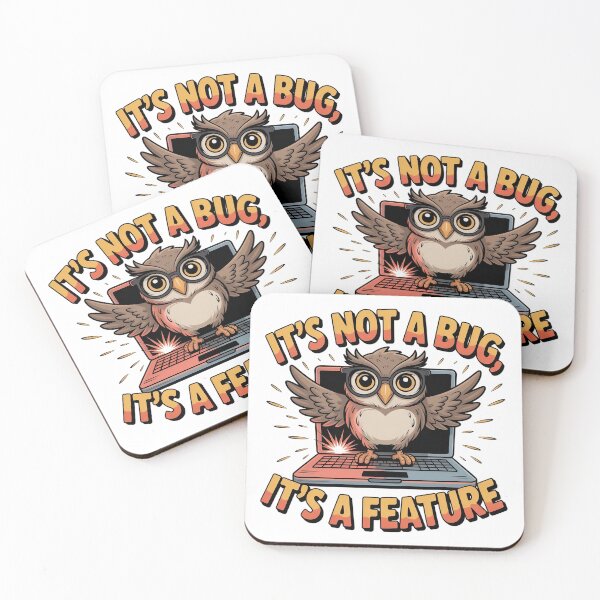 Item preview, Funny Owl Tech T-Shirt – It's Not a Bug It's a Feature designed and sold by ShirtHatch.