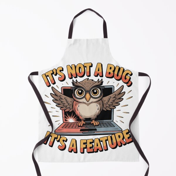 Item preview, Funny Owl Tech T-Shirt – It's Not a Bug It's a Feature designed and sold by ShirtHatch.