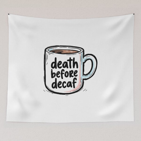 Item preview, Death Before Decaf Coffee Cup designed and sold by Thunderbelts.