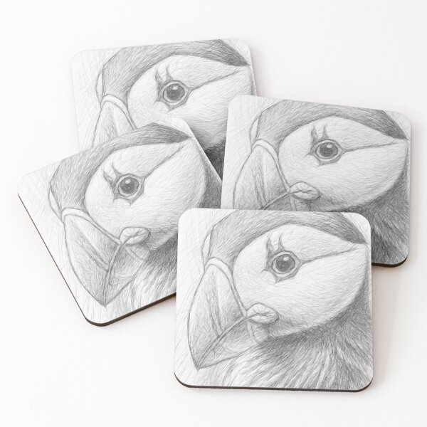 Item preview, Black and White Puffin Pencil Sketch designed and sold by Leon Woods Pencil Art.
