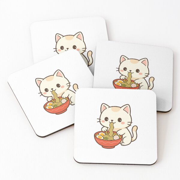 Item preview, Chubby Cat Eats Ramen designed and sold by LouKii.