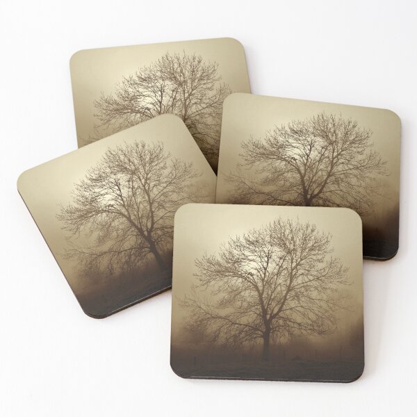 Item preview, Ash tree in fog, Hob Moor, sepia designed and sold by paulboizot.