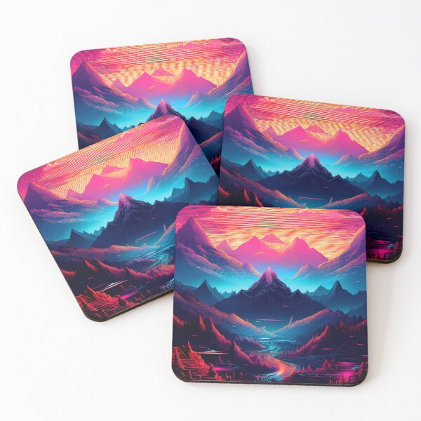 Item preview, Glitch Mountain Art, Weirdcore, Fantasy Art designed and sold by CharlottePlaceArt.