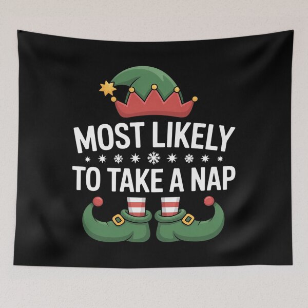 Item preview, Most Likely to Take a Nap Matching Christmas Elf  designed and sold by papertaless.