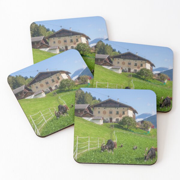 Item preview, Goats graze in a pasture in front of a farm, Neustift in the Stubai Valley, Stubai Valley designed and sold by Torsten  Krüger.