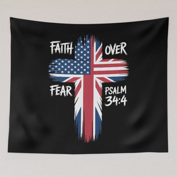 Item preview, On Back Patriotic USA American Flag Faith Over Fear Prayer designed and sold by papertaless.