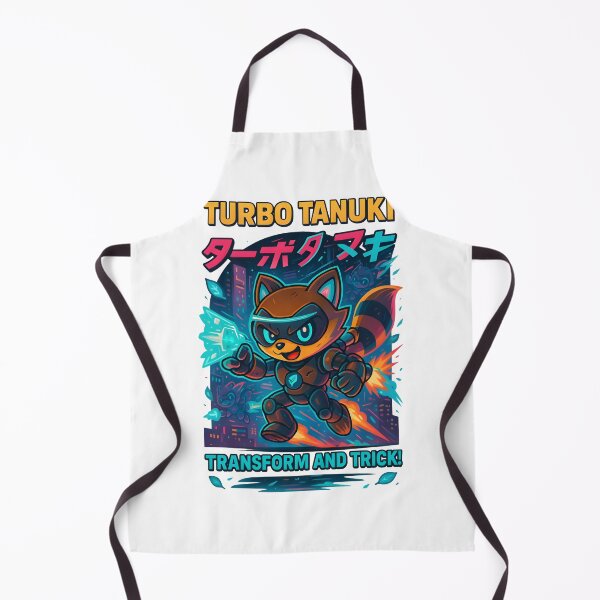 Item preview, Turbo Tanuki – Transform and Trick! | Neon Cyber Raccoon Mecha Poster designed and sold by Snackwear Apparel.