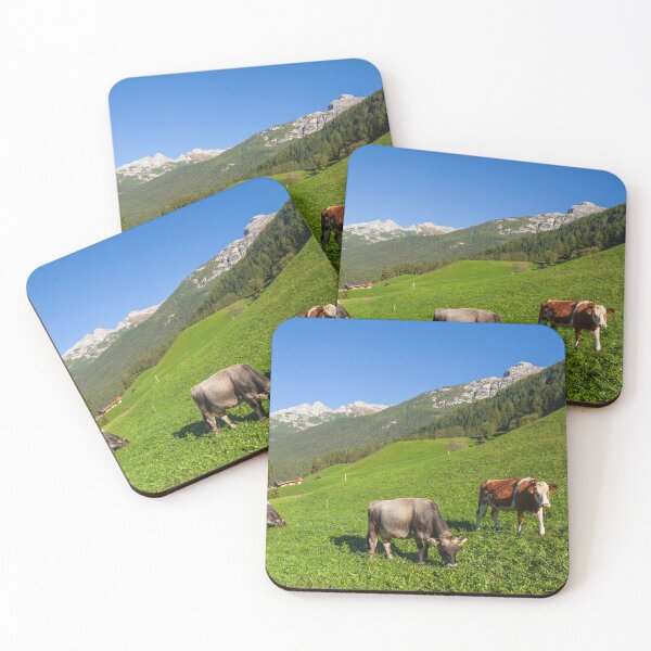 Item preview, Cows graze in a pasture with Mount Serles in the background, Neustift in the Stubai Valley designed and sold by Torsten  Krüger.