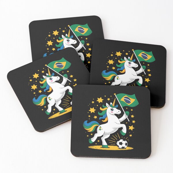 Item preview, Brazil Flag Unicorn Football Soccer Fan designed and sold by petrichorsworld.